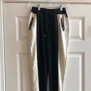 Black and white sweat pants